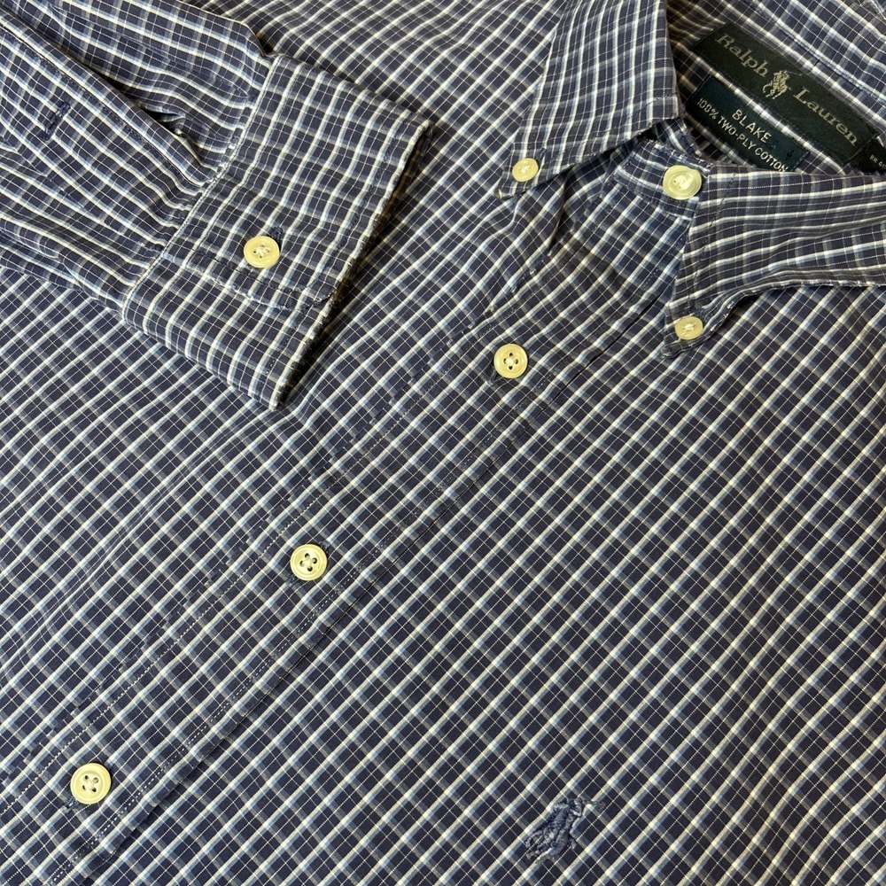 Ralph‎ Lauren Blake Blue Cotton Button Down Shirt Men's Long Sleeve Pony